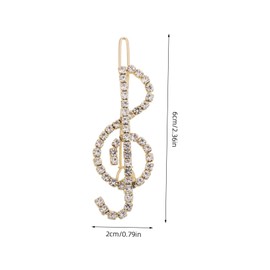 Mikinona Elegant Rhinestone Hair Pins for Women Flat Hair Pins Music Note Jewelry Clip Set