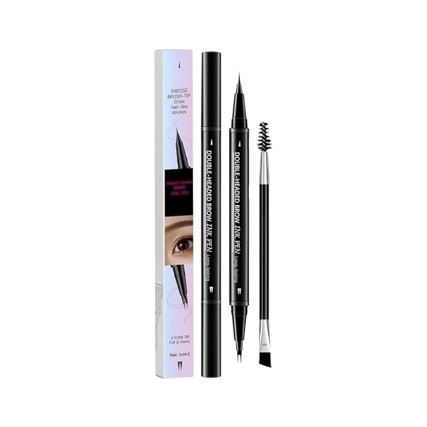 Eyebrow Pen with 2-Fork-Tip and Precise Brush Eye Brow Pencils