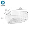 iDesign Plastic Suction Cup Corner Shower Basket for Bathroom Storage