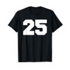 Number 25 Sports Jersey Player #25 Fan FRONT Print Varsity