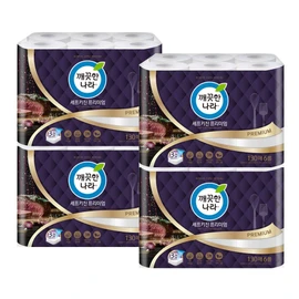 Clean Nara 3-ply Chef Premium Kitchen Towel 130 sheets 6 rolls x 4 / 깨끗한나라 3겹 쉐프 프리미엄 키친타올 130매 6롤 x4개