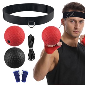 Boxing Ball Headband - Boxing Headband Reflex Ball - Sports Training Equipment, Speed Reaction Exerciser, Gym Equipment, Punching Accessories for Kids Boys Girls
