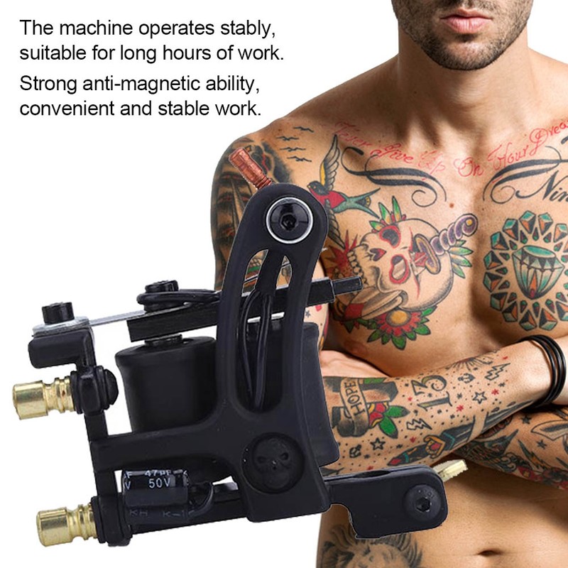 10 Warps Coils Wire Unique Pattern Tattoo Machine Gun Alloy