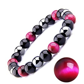 EUMENIDES Tigerauge Armband, Tigerauge und Obsidian Magnetarmband, QUALIT?T DER KLASSE A6/8/10MMSonnenschein, Selbstbewusstsein, Angstl?sen (Rosa Tigerauge-Armband(KLASSE A)10MM,7,85 Zoll)