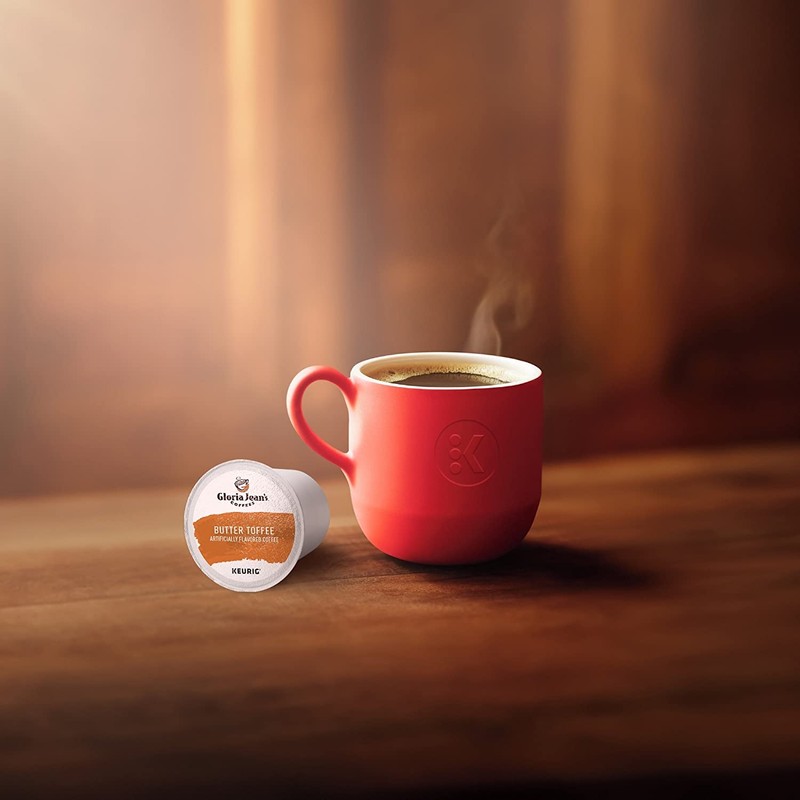 Gloria Jean's Coffees Butter Toffee, Single-Serve Keurig K-Cup Pods, Flavored
