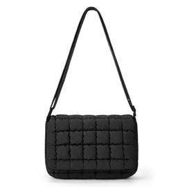 HiTotes Quilted Crossbody Bag for Women Lightweight Puffer Cross body Purse Nylon Shoulder Bag with Adjustable Strap for Daily Use