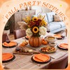 120 Pcs Orange Paper Plates and Napkins,7 Inch Scalloped Fall