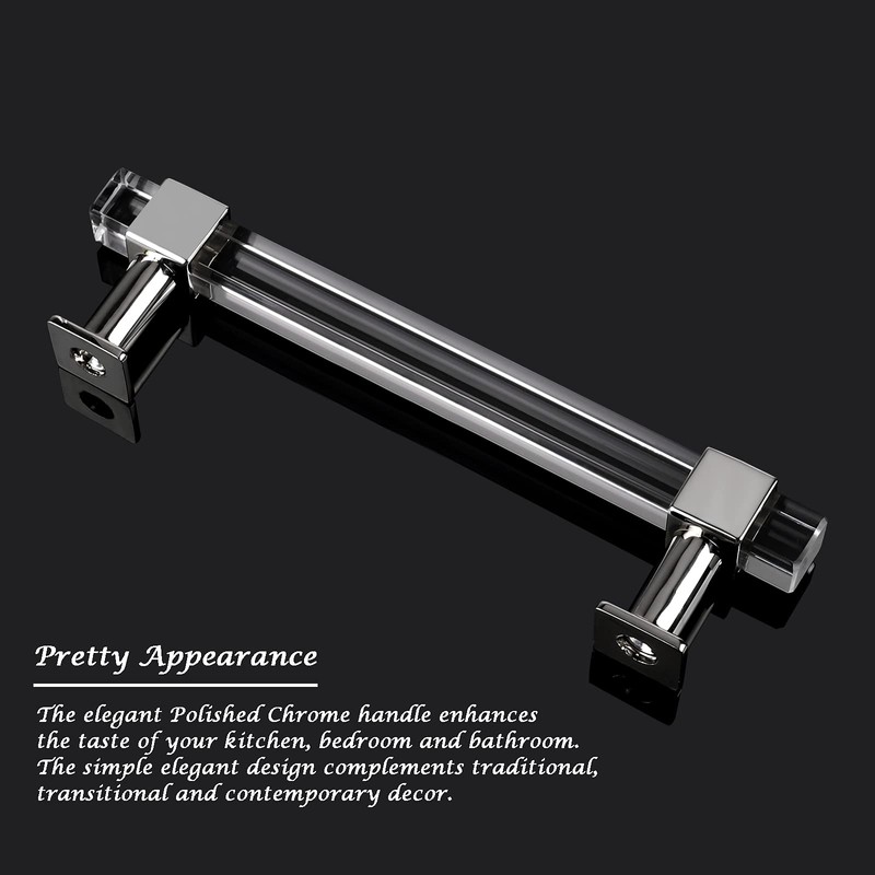 Orger Acrylic Cabinet Handles 5 Pack Modern Cabinet Hardware Drawer