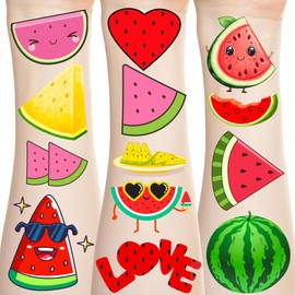 BignzwPlay 216 PCS Watermelon Cutie Themed Tattoos Temporary Stickers Summer Fruit Baby Shower Birthday Party Favors Supplies Decorations Goodie Bag Tattoos
