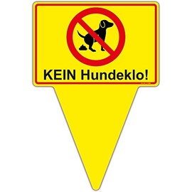 Sign "Kein Hundeklo!" Sign Yellow 200 x 300 mm Sturdy Aluminium Composite Plate 3 mm Thick Pedal Mines Dog Sign
