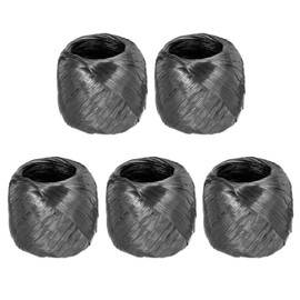 sourcing map Polyester Nylon Plastic Rope Twine Household Bundled,35mm/1.38 Inch Width,55m/180FT Length Plastic Rope for Packing Gardening Craft,Pack of 5(Black)