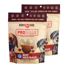 Boss Dog Boss Proballs Meatball Treats for Dogs & Cat, Beef Recipe, 3 oz Bag (Bag of 2)
