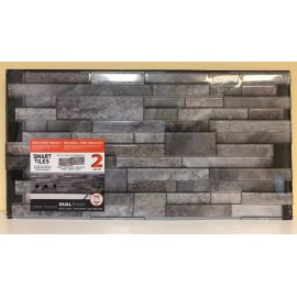 Smart Tiles SM1220 11.4"Wx22.5"L Gray Multiple Finish Mosaic Vinyl Adhesive 2pc