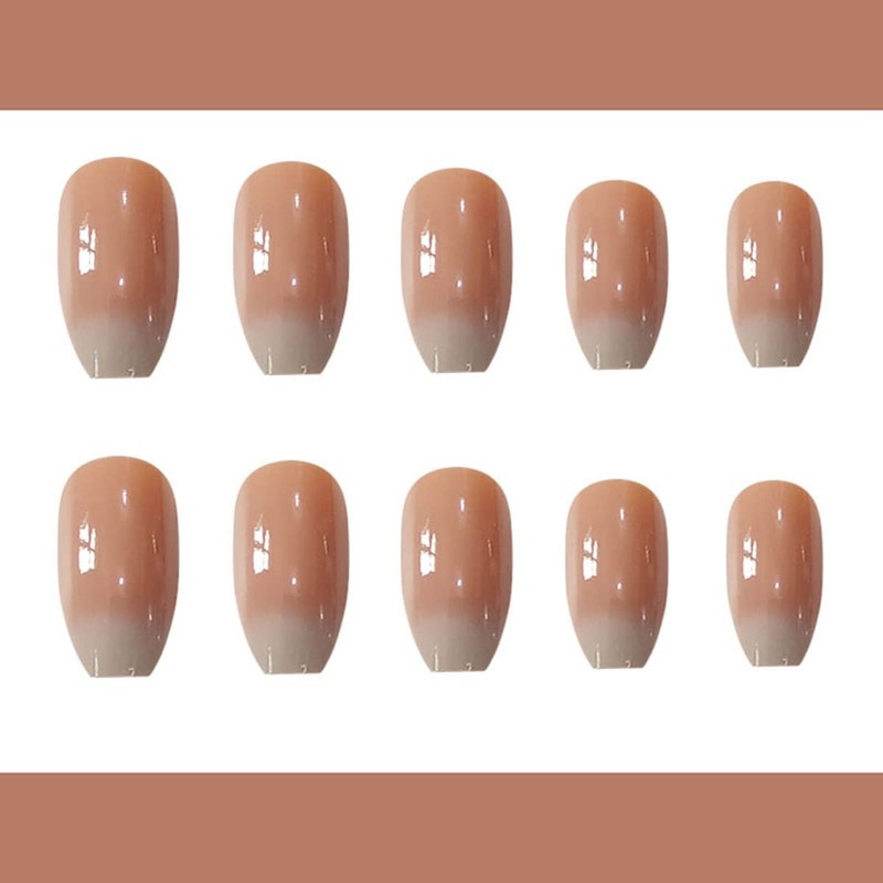 Bufenia 24 Pieces Shiny Acrylic Coffin Ballarina False Nails Gradient