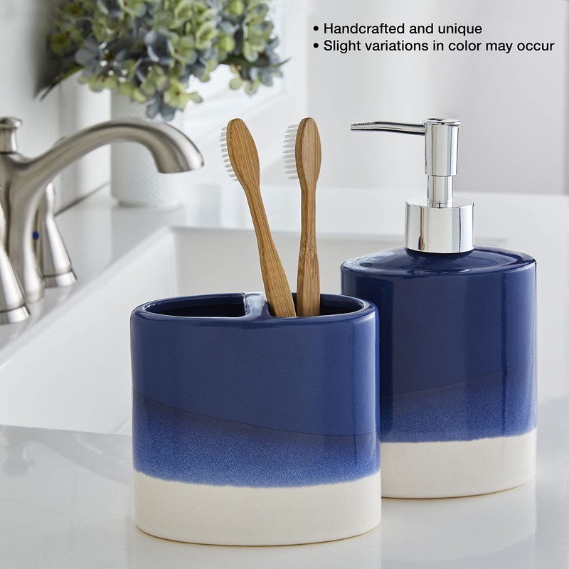 SKL Home Alanya Soap Dispenser, Blue