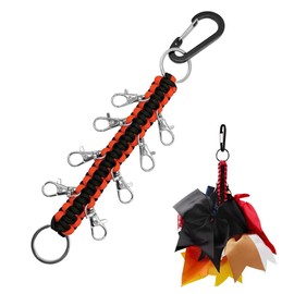 Hooshing - Juego de 2 soportes para lazos, hechos a mano, para adolescentes, niñas, deportes de escuela secundaria, animadoras, rojo y negro