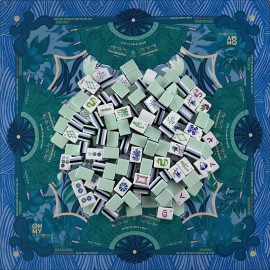 4-Layer Professional Mahjong Tiles American Set 160-Tile Pale Blue Acrylic Heavyweight Tropical Fan Charleston EditionColor: Blue Mahjong Bag Set