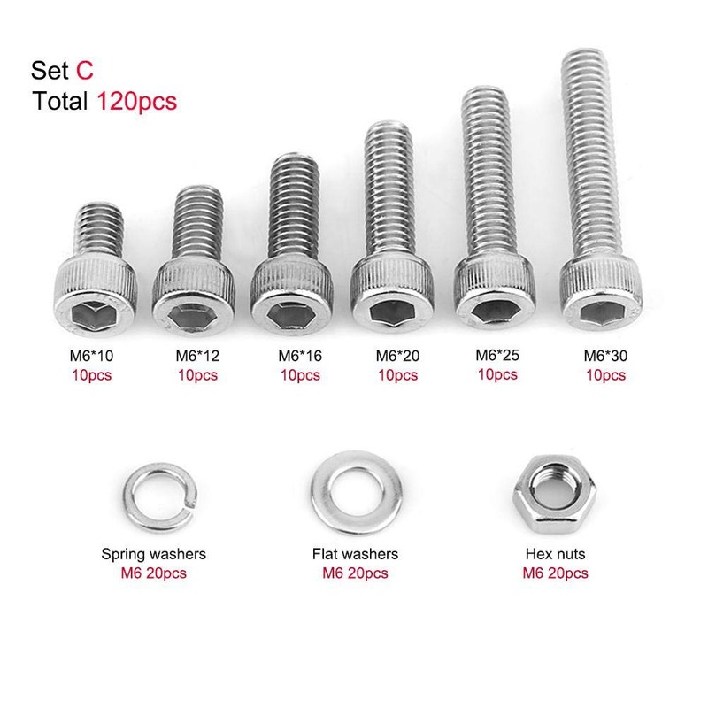 Tornillos Tuercas Juego de arandelas M3 / M5 / M6