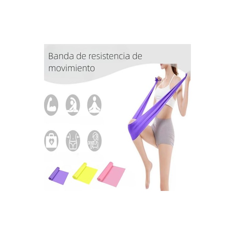 Bandas de Resistencia 3 Piezas, Bandas Elásticas de 150 cm