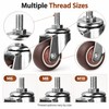 4-Piece Furniture Caster Wheels – 360° Swivel Soft Rubber Casters