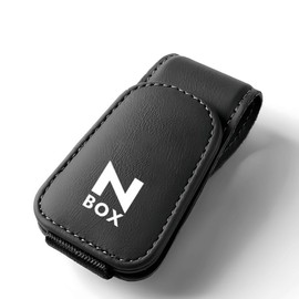 N-BOX Specialized Glasses Holder for Cars, with N-Box Logo, Sunglasses Holder, Hiace Honda N-Box, Nbox, Njoy, JF1, JF3, JF4, JF5, JF6, Fashion Style, Suitable for Car, Ticket Card Holder, Leather,