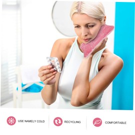 COLLBATH 1Pc Reusable Gel Ice Pack Pillow Cold Pack for Relief for Injuries Sprains Strains and Swelling Durable and Material Pink