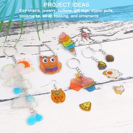 Auihiay Pack of 50 blank shrink plastic sheets, shrink paper sheets for children, creative crafts, 5.5 x 7.9 inches / 14.5 x 20 cm