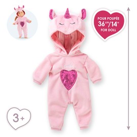 Ma Corolle 9000212930 Pigiama Unicorno Rosa Abbigliamento Bambola Ma Corolla, 36 cm dai 3 anni