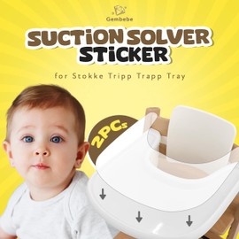 Suction Solver Sticker for Stokke Tripp Trapp Tray - Safe Adhesive Placemat Enhances Suction for Bowls, Plates, Toys, Baby High Chair (Tray Shape, 2pcs)