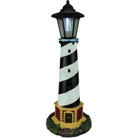 GARDENGREETERS Guiding Light Black and White Solar LED Outdoor Figurine