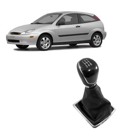 Rumplex Gear Knob 5 Speed Gear Stick Gaiter Gear Stick Cover Black Manual PU Leather Compatible with Ford Focus 2 II 2004-2012