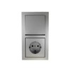 N&L Flush-mounted, two-way switch/button with rocker and socket with cover