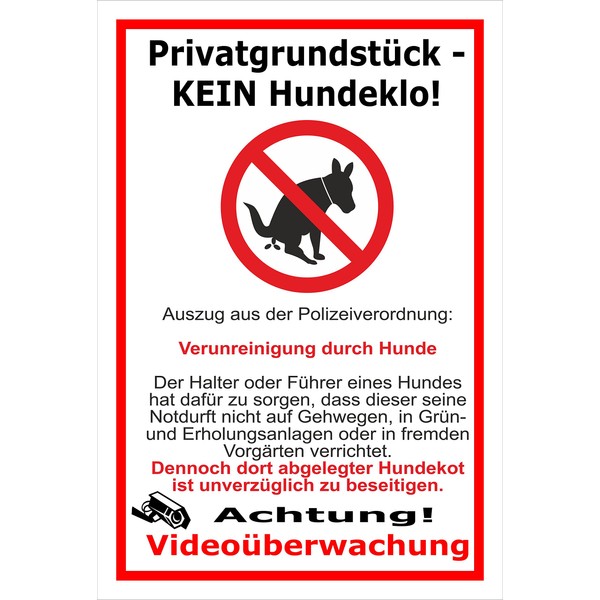 Melis-Folienwerkstatt Sign - Privat - No Dog Toilet - 30