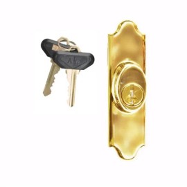 Andersen Gliding Patio Key Lock + 2 Keys Covington - Bright Brass - Left Hand