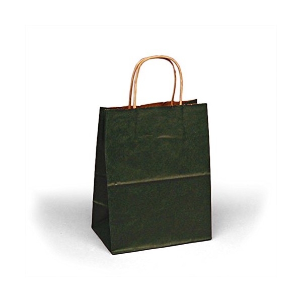 Green Kraft Paper Handle Bags | Quantity: 25 | Width: