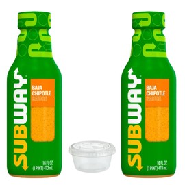 Generic Subways Baja Chipotle Sauce Bundle, Includes Two (2) 16 oz Bottles and Five 2 oz To Go Sauce Containers