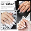 Modelones Color Gel Nail Set 6 Colors Black Milky White