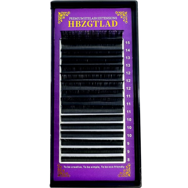HBZGTLAD 16 Rows Cashmere Eyelash Extensions Faux Mink 8-15mm Mix