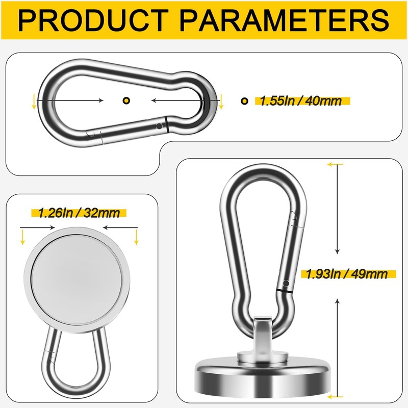 Grtard 110LBS Heavy Duty Magnetic Hooks, Magnetic Hooks, Magnets with