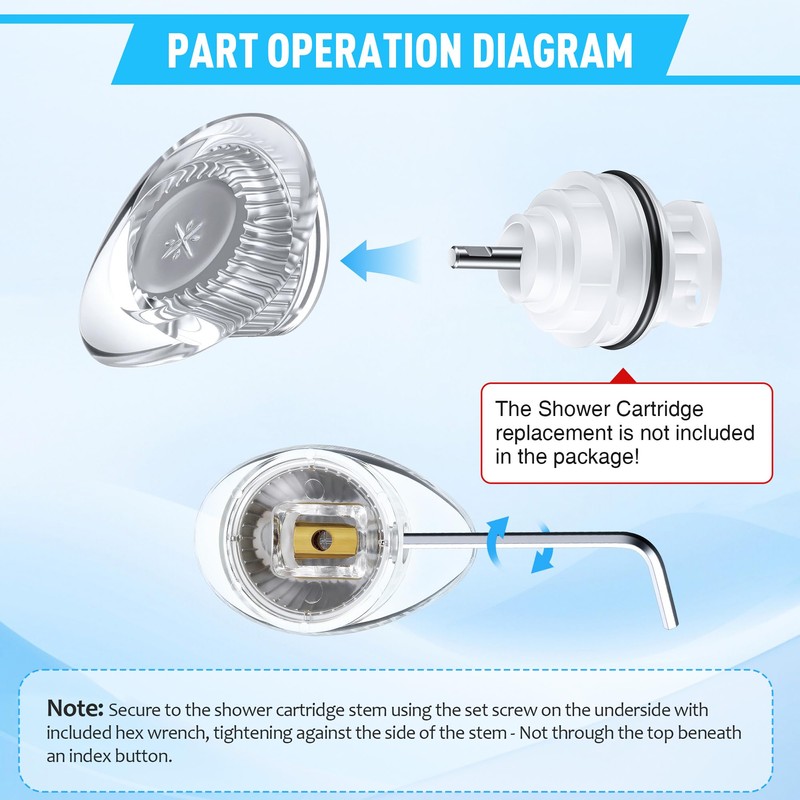 Shower Faucet Handle Replacement Kit, Compatible with V6679 88379