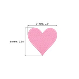 QUARKZMAN Pink Hearts Iron on Patches Embroidered Applique 7.1 x 6.8 cm Hot Melt Gluing Process for Clothing Repair Backpack Jeans Pack of 20