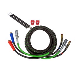 Road Superior Truck Parts 12 Foot 3 IN 1 ABS Rubber Air Line Hose and 7 Way Electric Assembly Wrap with Spring Tender Kit and Gladhand Locks