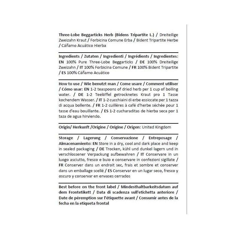 Health Embassy Three-Lobe Beggarticks Herb (Bidens tripartita L), 50 g