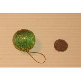 Unbranded Christmas Ornaments Green Foam Mini Balls with Gold Thread Wrapped 18pcs 1"