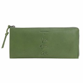 [Peanuts] Lie Down Series L-Shaped Zipper Long Wallet, Women's, Men's, Genuine Leather, Cowhide Leather, Large Capacity, Thin, Slim, Compact, Card Storage, Sustainable Leather, No.73330 L Shaped