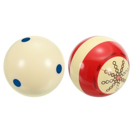 PATIKIL 2-1/4" Pool Billiard Cue Ball Set, 2Pcs Pro Cup Cue Ball Practice Training Pool Ball with Dots and Standard Lines for Billiard Table Accessories Games
