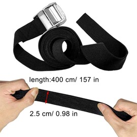 Pack of 4 Lashing Straps with Clamping Lock Padding, Adjustable Lashing Straps with Clamping Lock, Black Tie Down Straps with Clamping Lock for Bicycle, Sack Truck, Motorcycle, Truck, Luggage