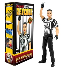 Figures Toy Company Ultimate Female Referee with Deluxe Articulation for WWE & AEW Wrestling Action Figures