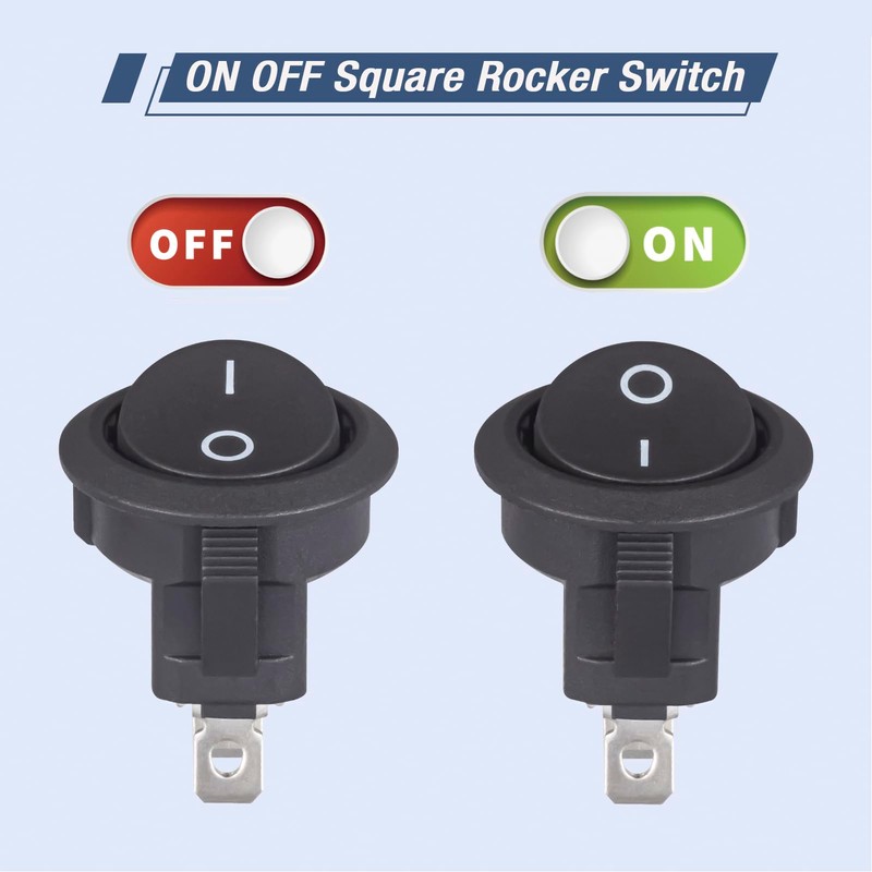 VEXUNGA Rocker Switch Rocker Switch 3-Pin Round Switch 6A 250V