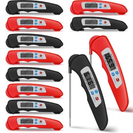 Xuhal Termómetro digital para carne con sonda, impermeable, lectura instantánea, plegable, con imán para cocina, parrilla, cocina, pavo, hornear, barb